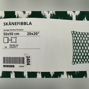 IKEA set of Two Green and White Ikat Cushion Cover